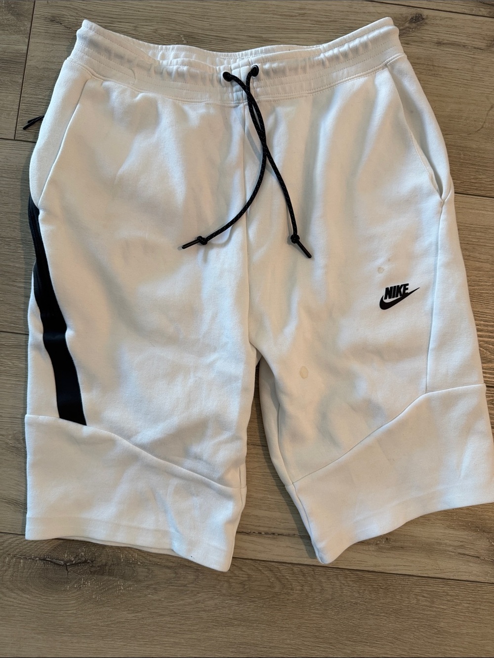 Nike White Men’s Athletic Shorts with Black Accents